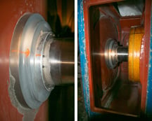 An AEGIS® iPRO Ring (below) protects a 1000 hp winder motor from VFD-sourced bearing damage by channeling destructive shaft voltage discharges away from its bearings and safely to ground.