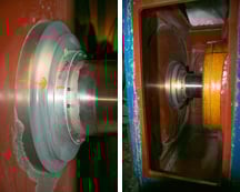 An AEGIS® iPRO Ring (below) protects a 1000 hp winder motor from VFD-sourced bearing damage by channeling destructive shaft voltage discharges away from its bearings and safely to ground.