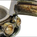 Bearing with grease and damage