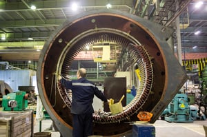 Rewinding a large motor