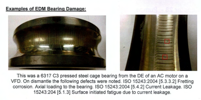 examples of EDM bearing damage